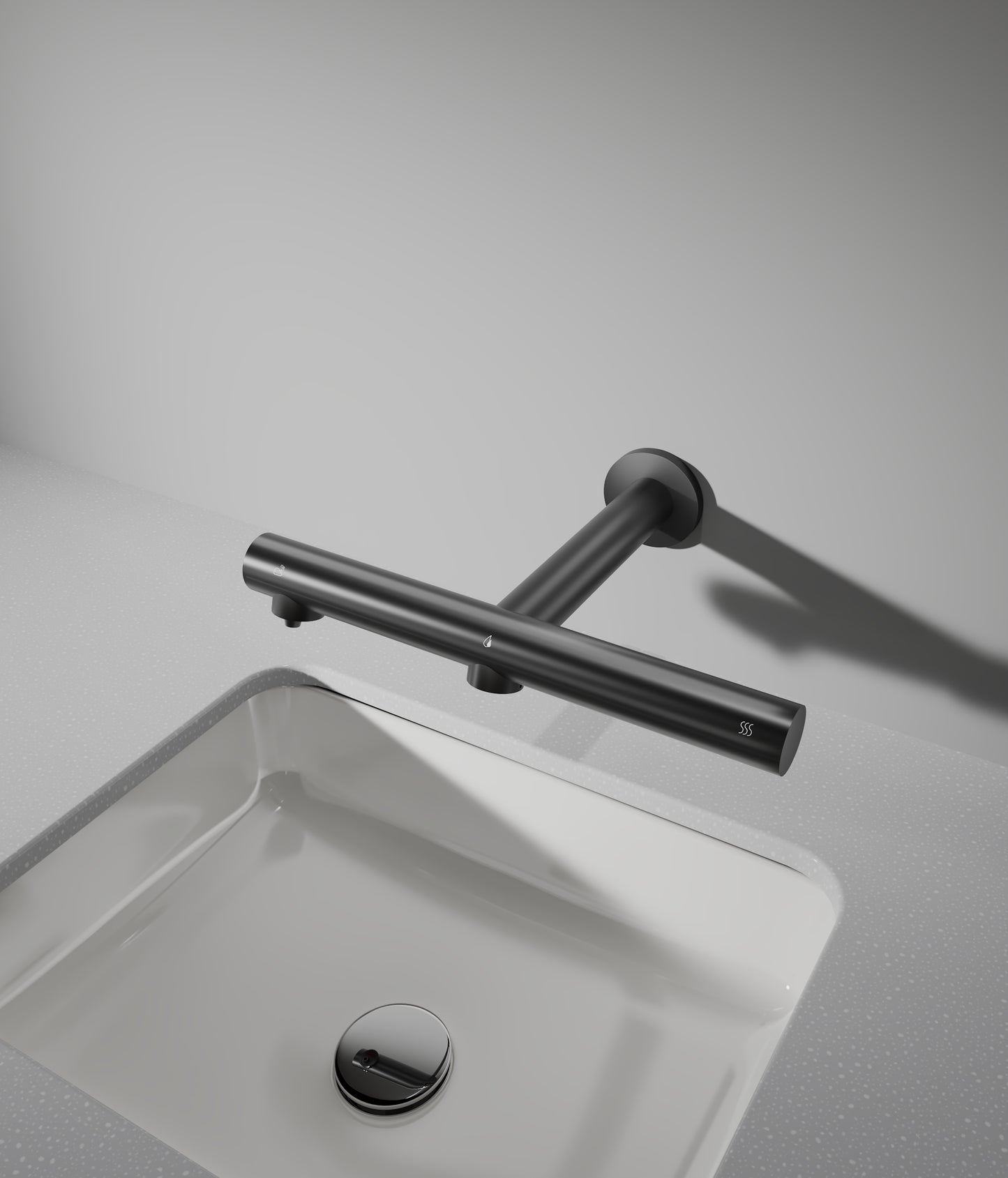 Sensomatica 3-in-1 Sensor Wandkraan – Zwart