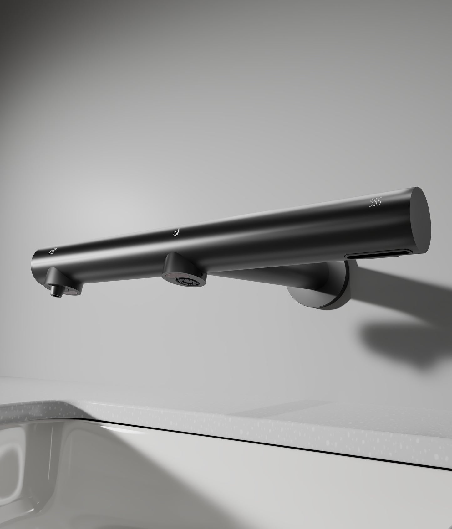 Sensomatica 3-in-1 Sensor Wandkraan – Zwart