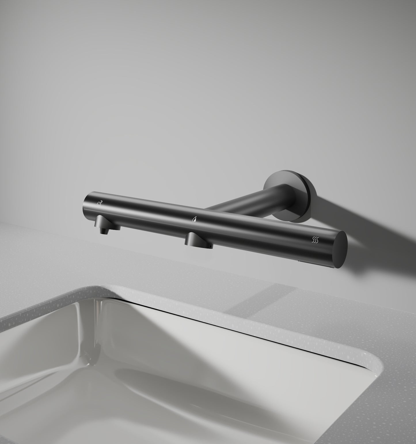 Sensomatica 3-in-1 Sensor Wandkraan – Zwart