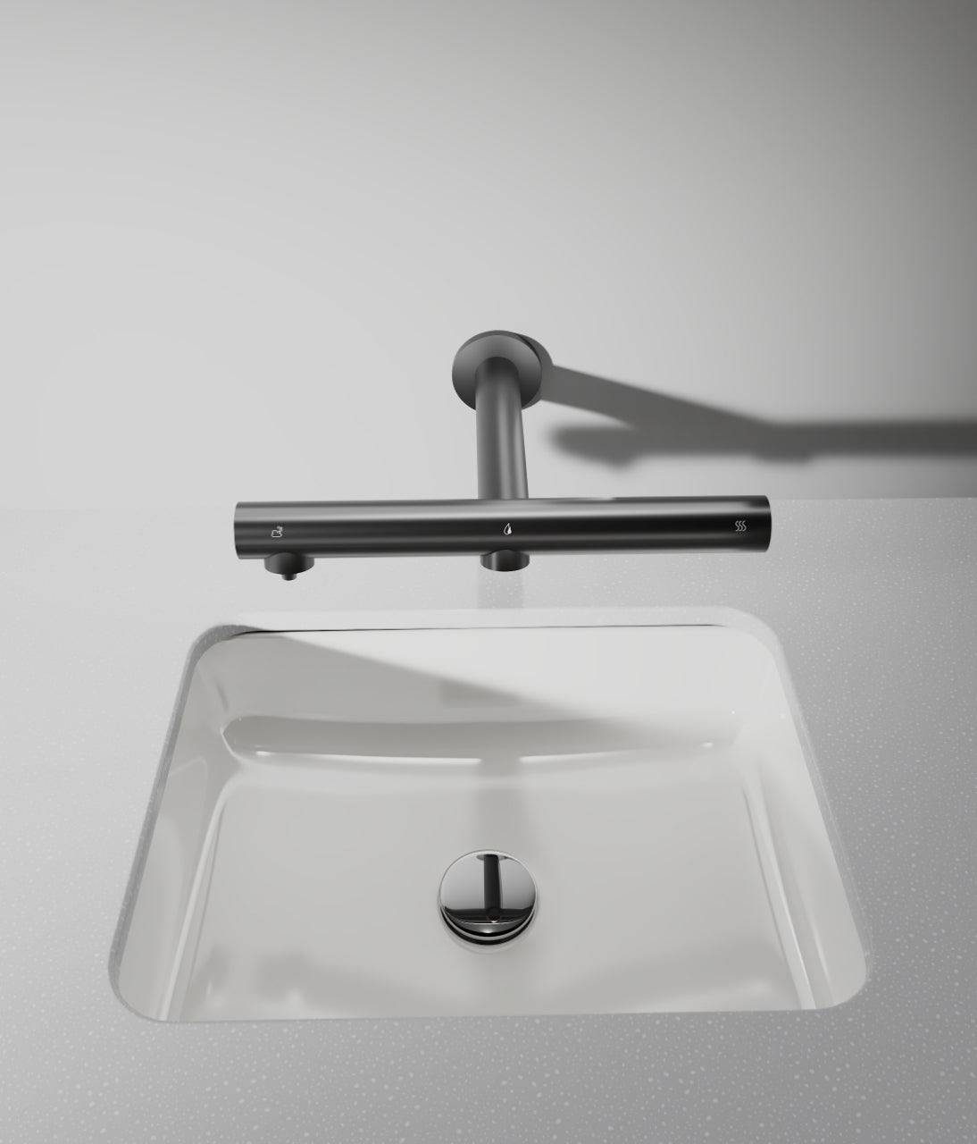 Sensomatica 3-in-1 Sensor Wandkraan – Zwart