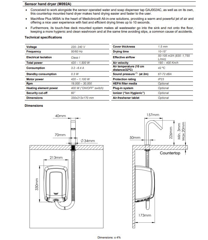 Mediclinics All-in-One Sensor Was-Dry-Unit