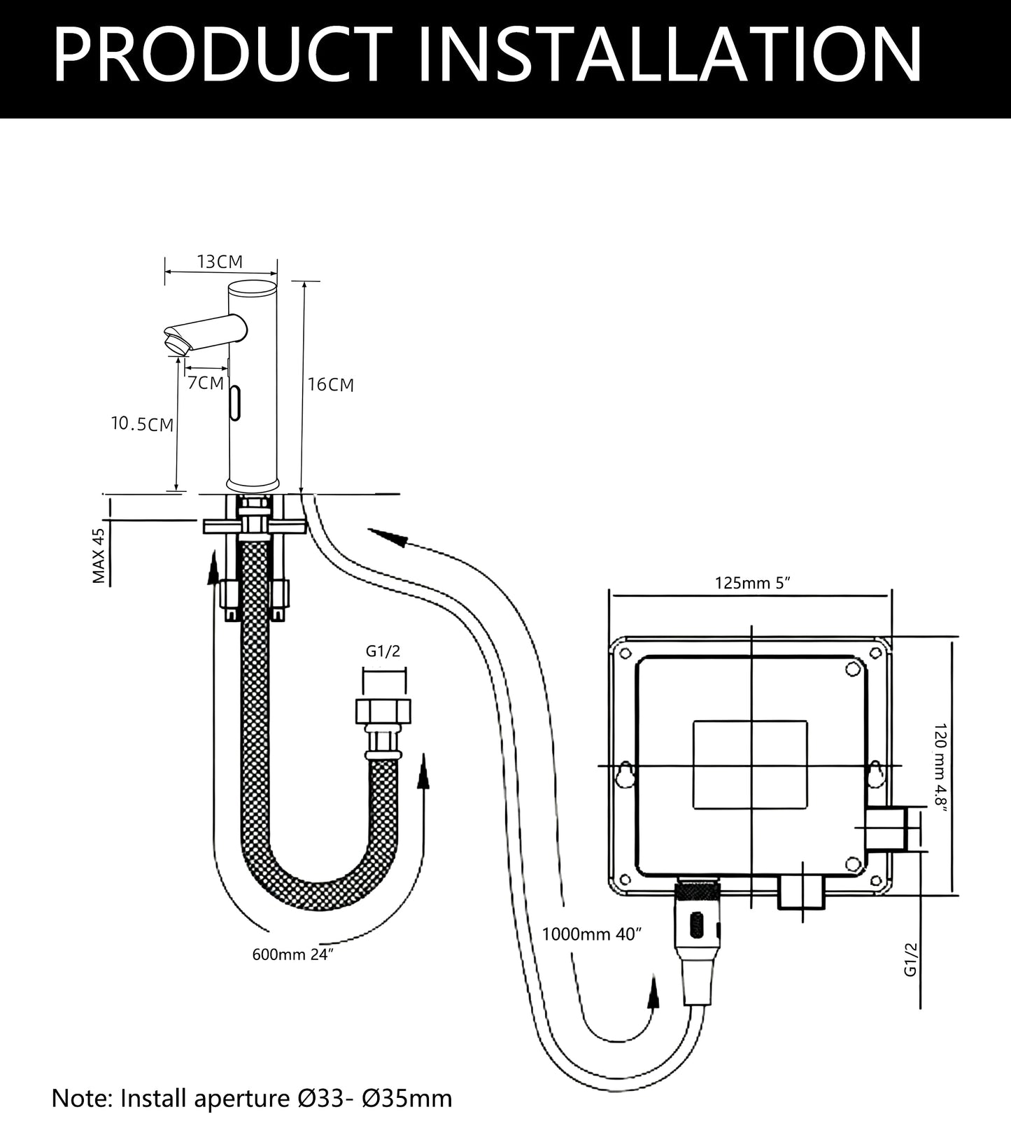 Sensomatica Scuro 160 mm Bronze-Sensor-Wasserhahn