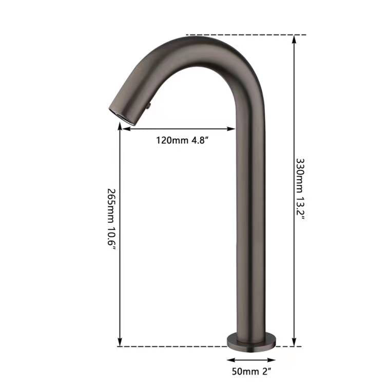 Sensomatica Cesaro Gun Metal 330 MM Kaltwasser-Sensorhahn