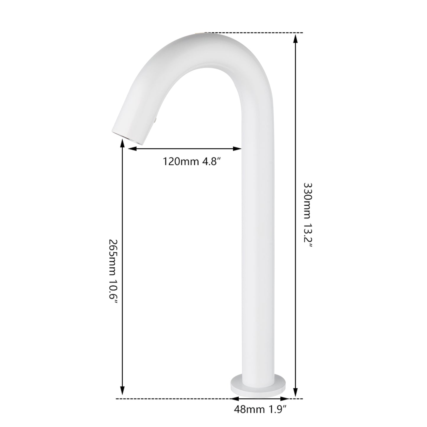 Sensomatica Cesaro weiß Kaltwasser-Sensorarmatur 330 MM