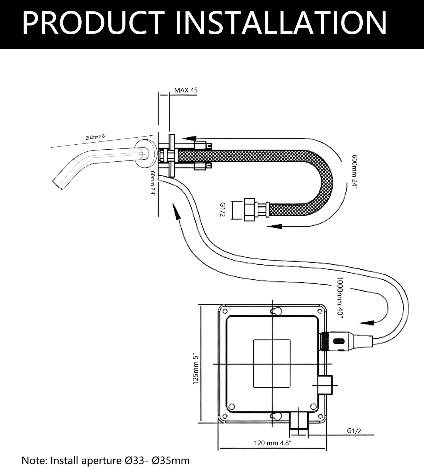 Sensomatica Sensorkraan Pesaro koud chroom 200MM