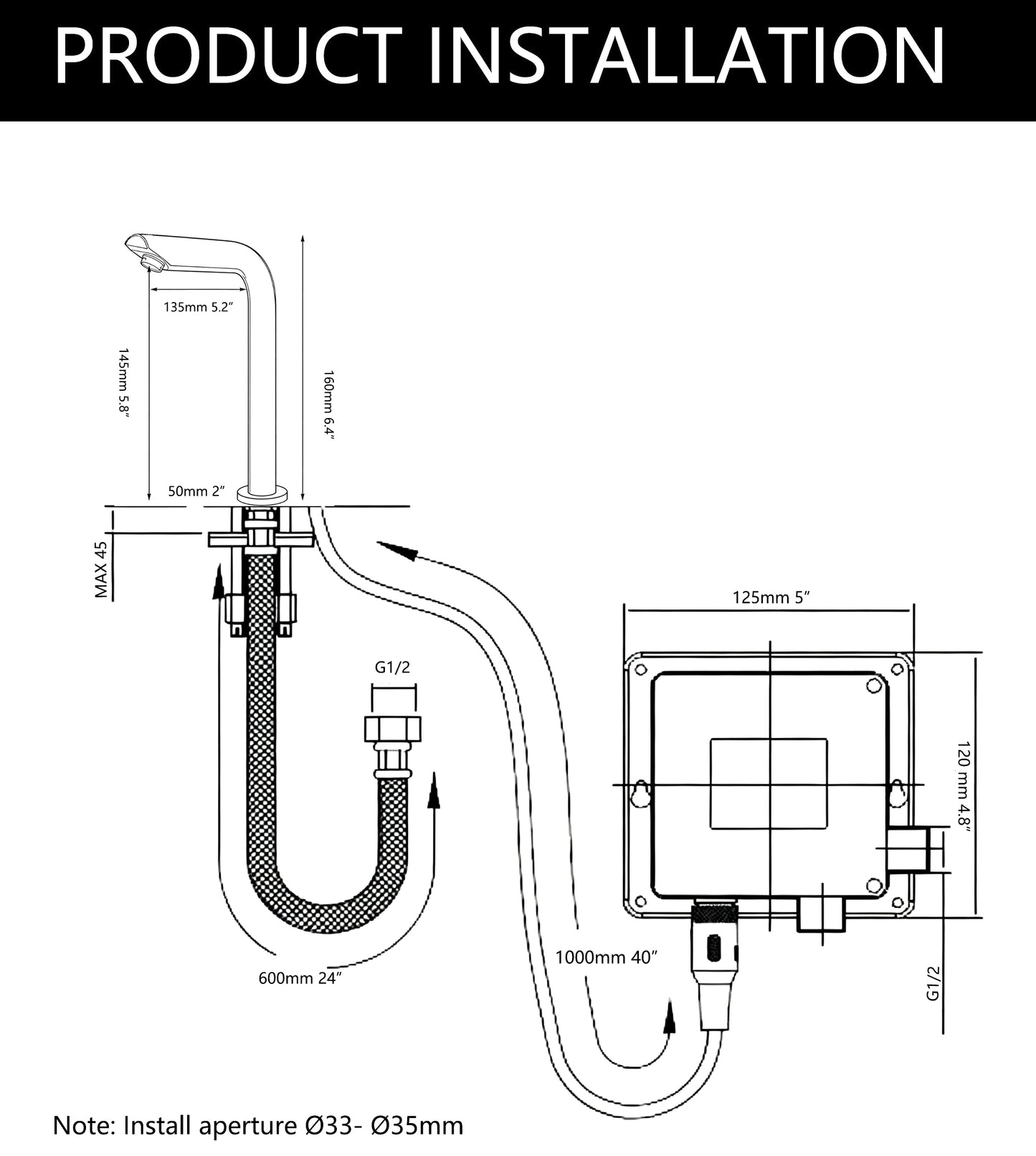 Sensomatica Sensor Kraan 16cm – Chroom
