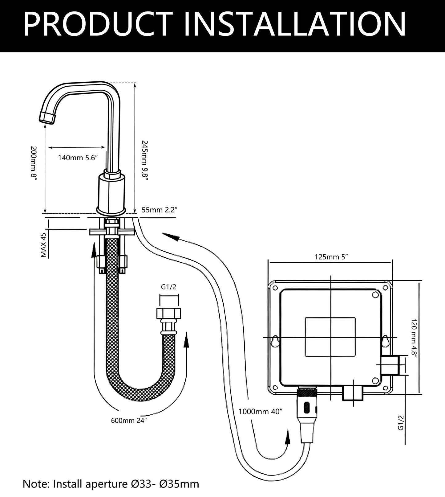 Sensomatica Infrarot-Wasserhahn Alti Kaltmodell