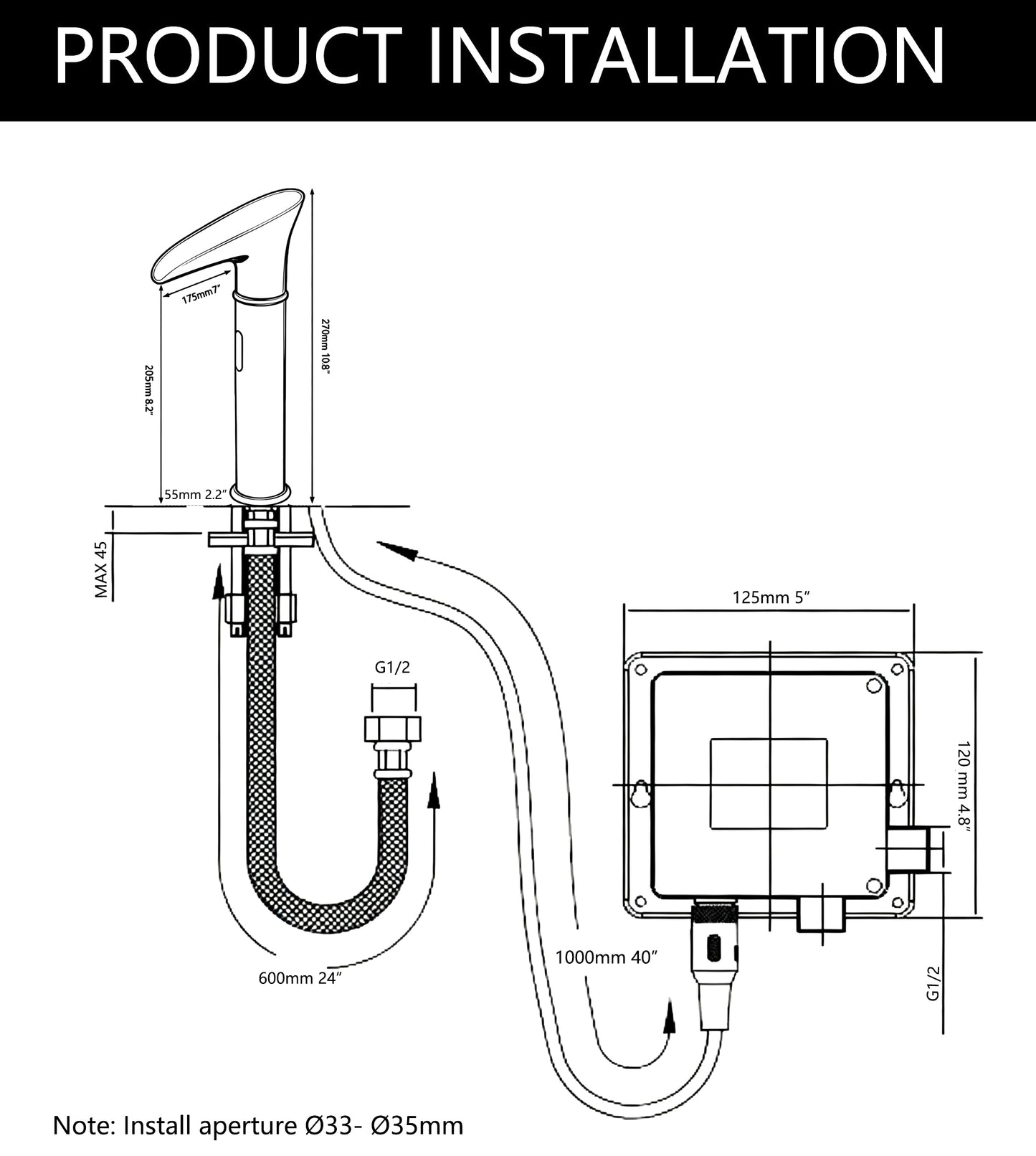 Sensomatica Nostalgische Chroom Watervalkraan met Sensor – Landelijke Stijl