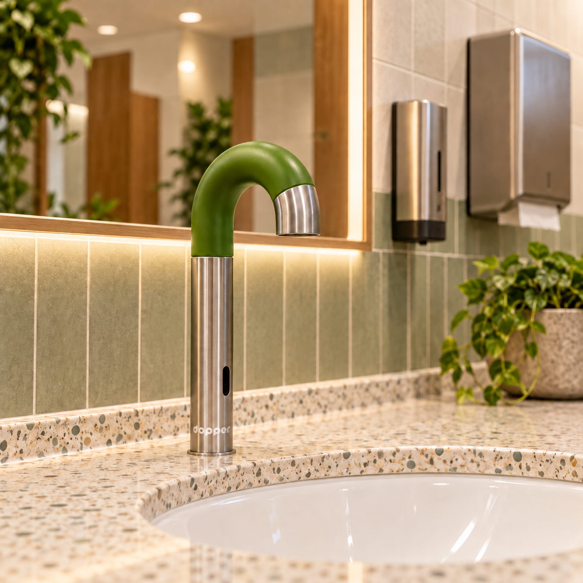 Dopper Sensor Kraan RVS Kelp Groen – Contactloze Waterkraan