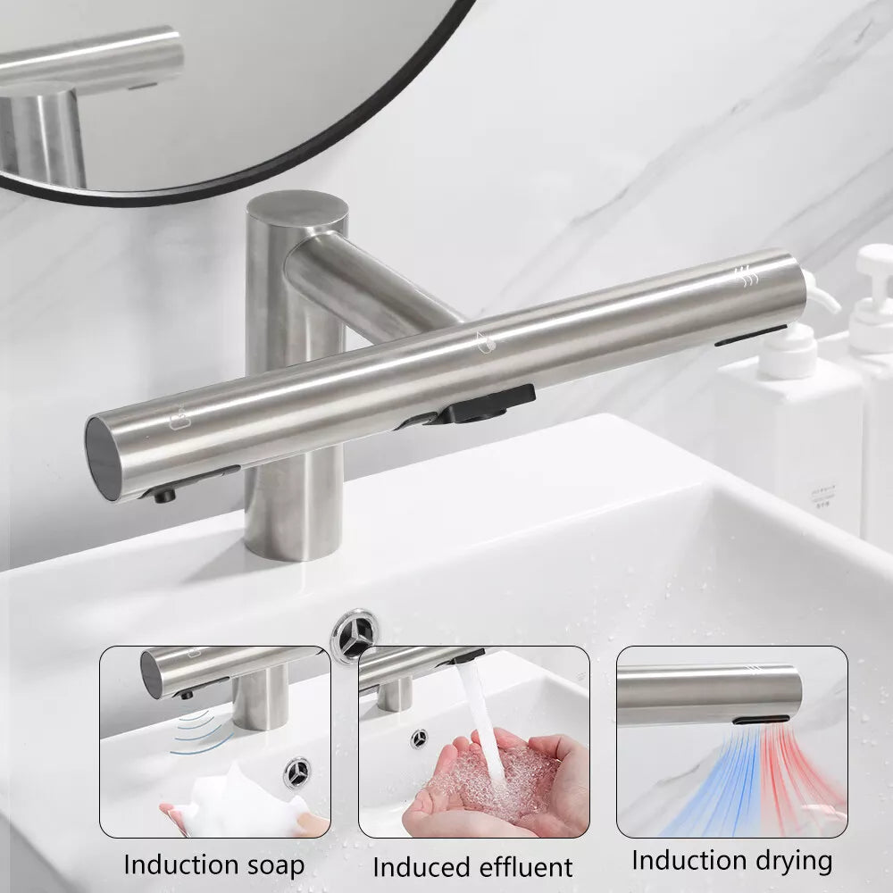 Sensomatica 3-in-1 Sensor-Wasserhahn – Gebürstetes Nickel