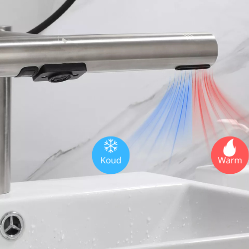Sensomatica 3-in-1 Sensor-Wasserhahn – Gebürstetes Nickel