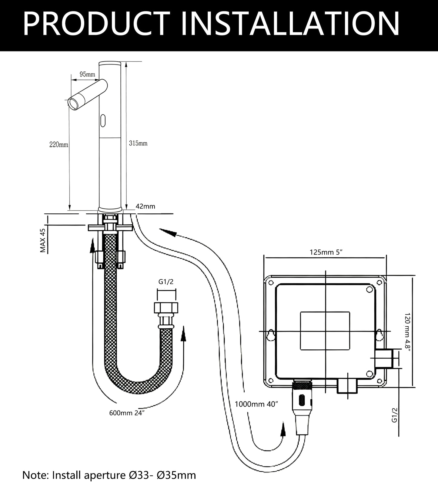 Sensor tap Cicogna chrome