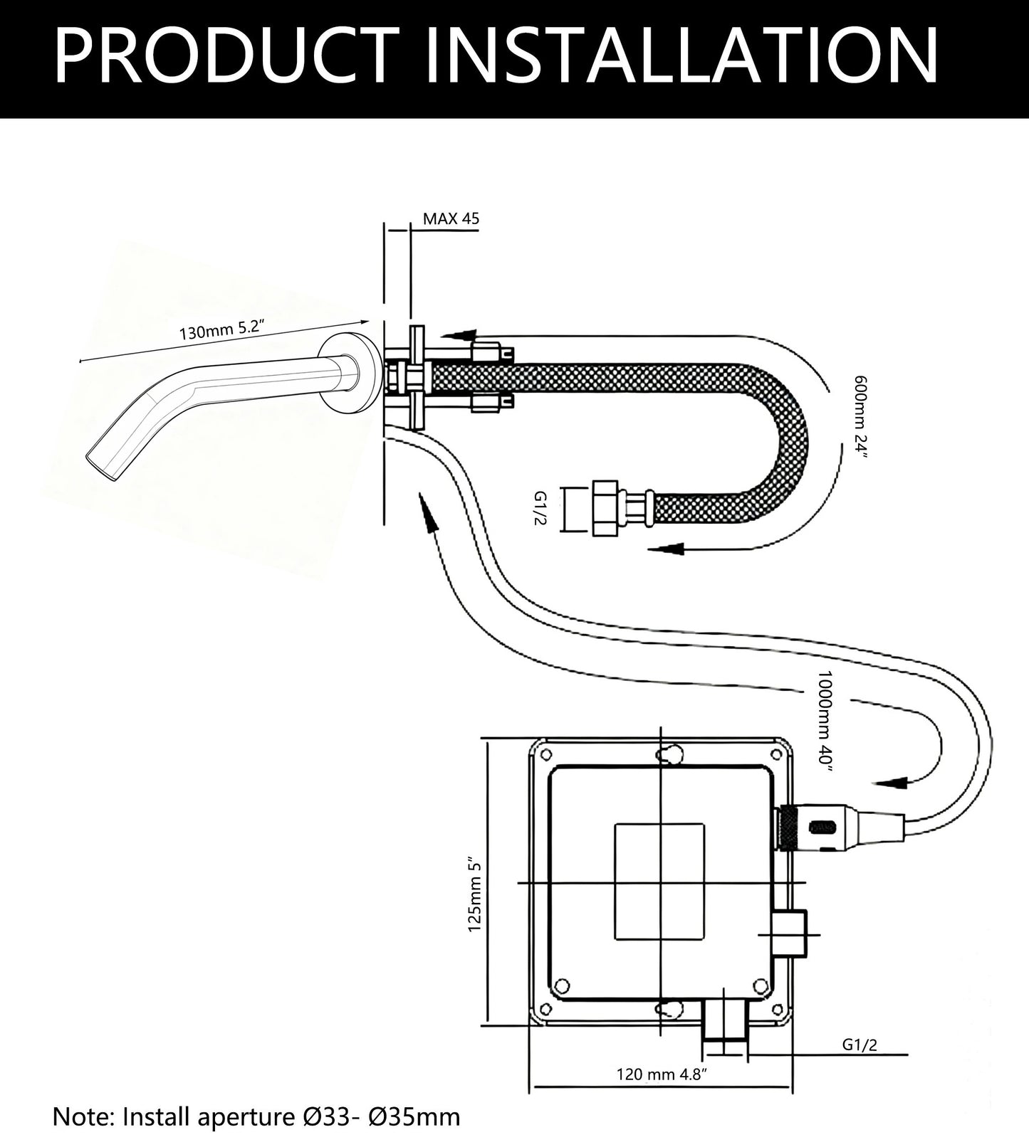 Sensomatica Pesaro 130 MM chroom sensorkraan