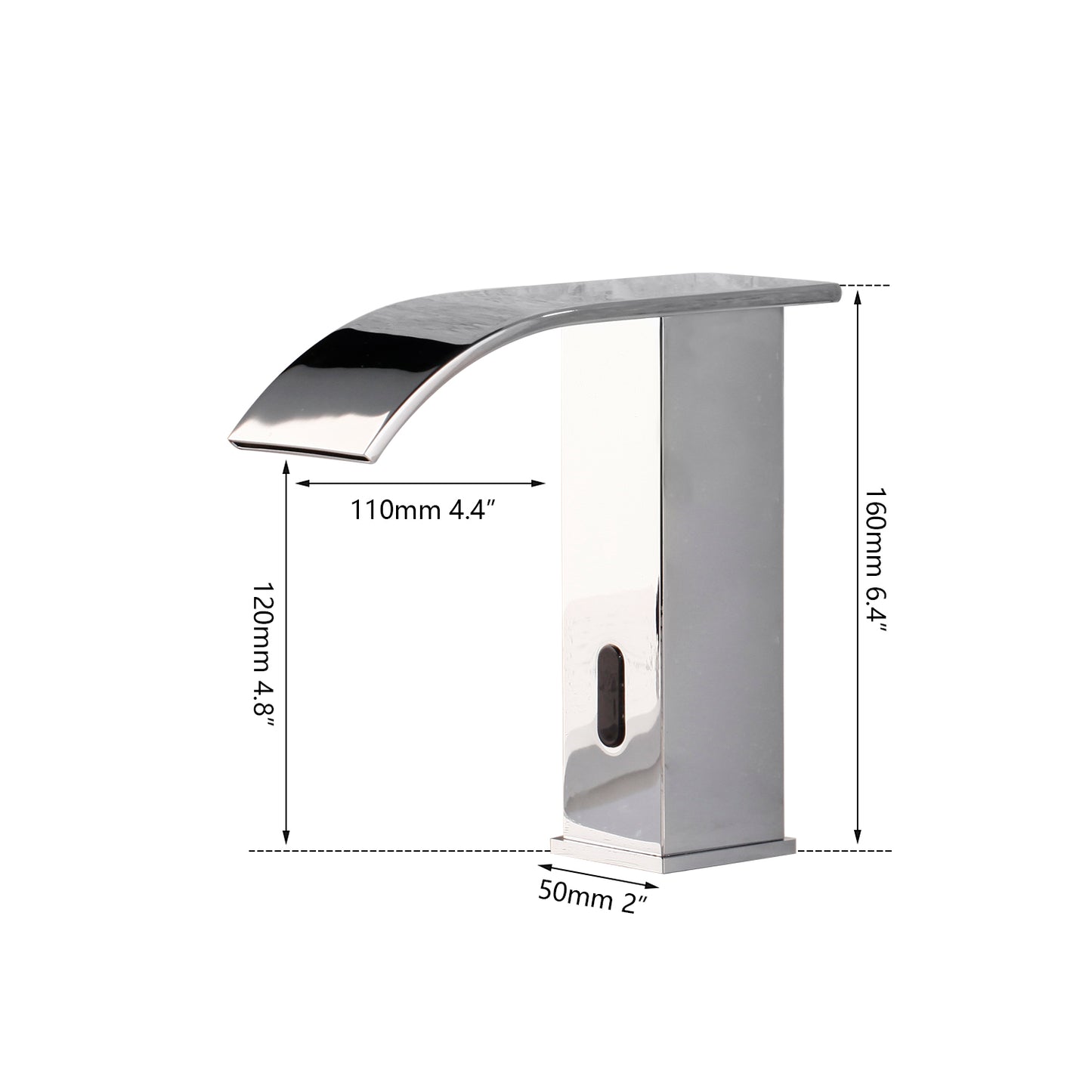 Sensomatica Sensor Wasserhahn gebogen Chrom