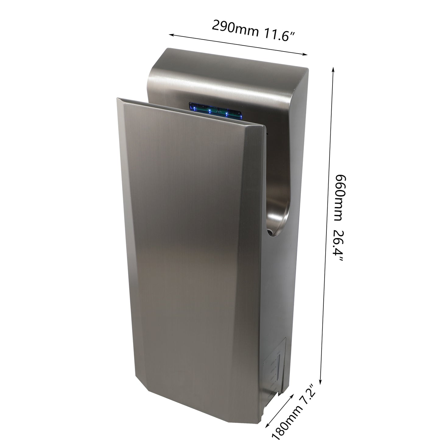 Sensomatica Händetrockner aus Edelstahl mit UV-Lampe und antibakterieller Technologie