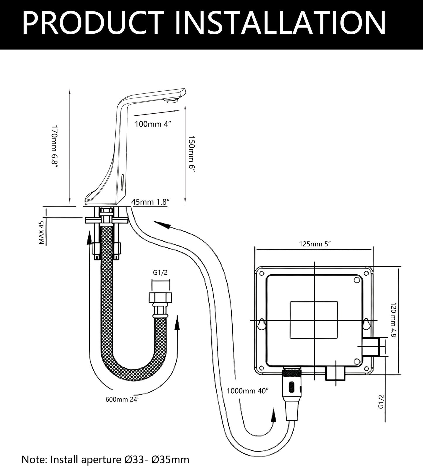 Sensomatica – zwarte sensorkraan voor wastafel