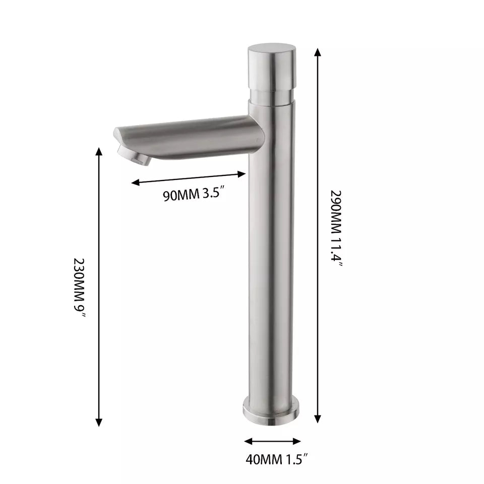 Sensomatica Selbstschluss-Wasserhahn in gebürstetem Nickel