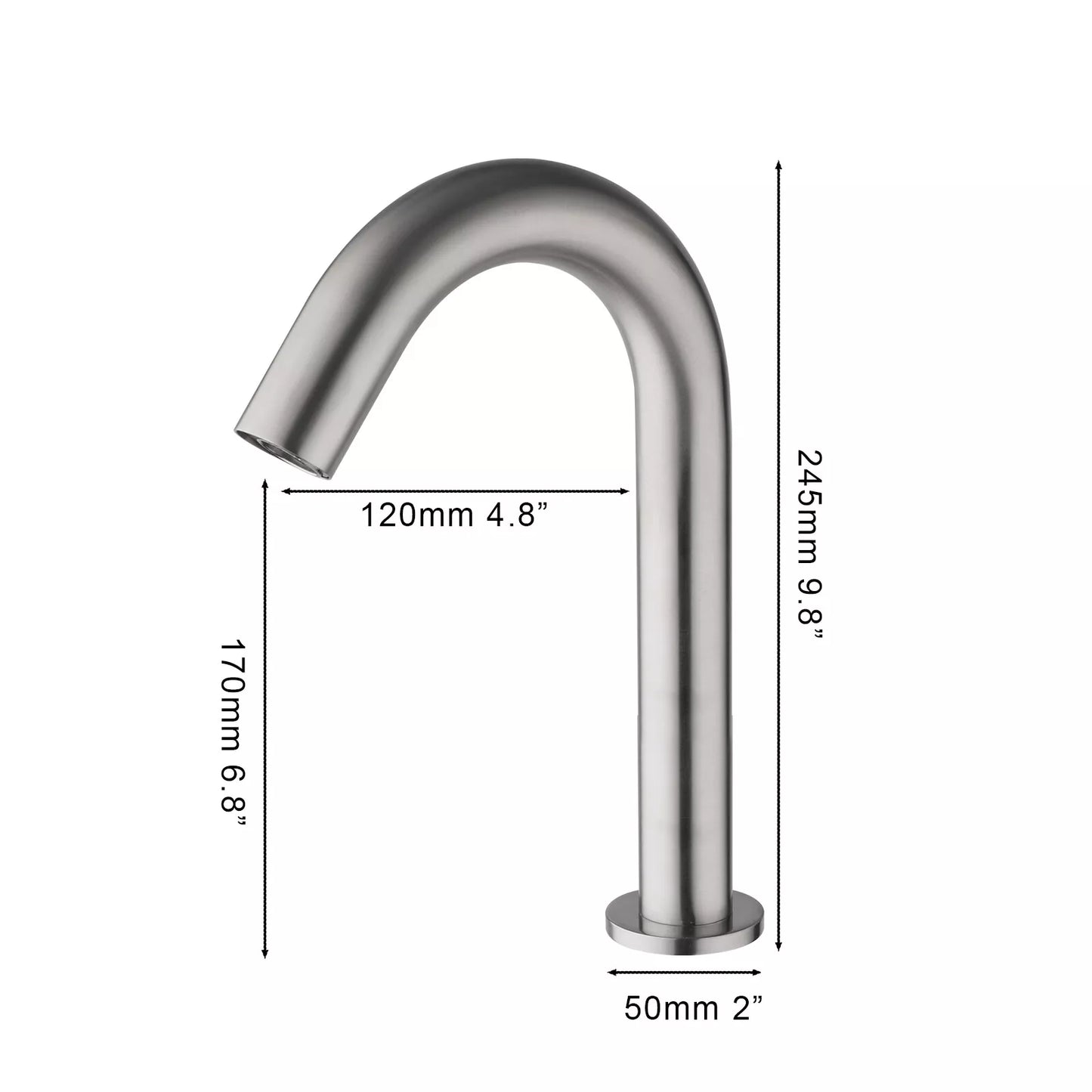 Sensomatica Cesaro Kaltwasser-Sensor-Wasserhahn aus gebürstetem Nickel, Modell 245 MM