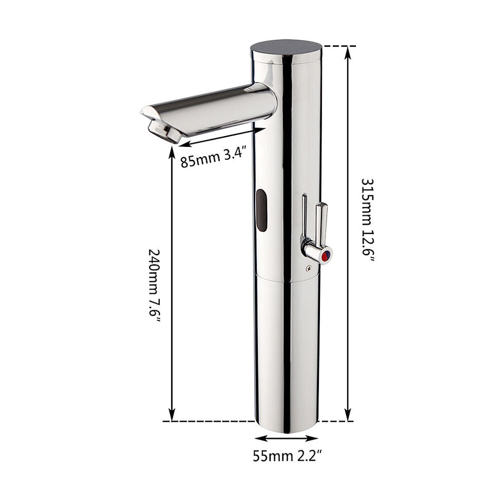 Sensomatica Chrom Sensorarmatur mit Wärmeregler, Modell Scuro