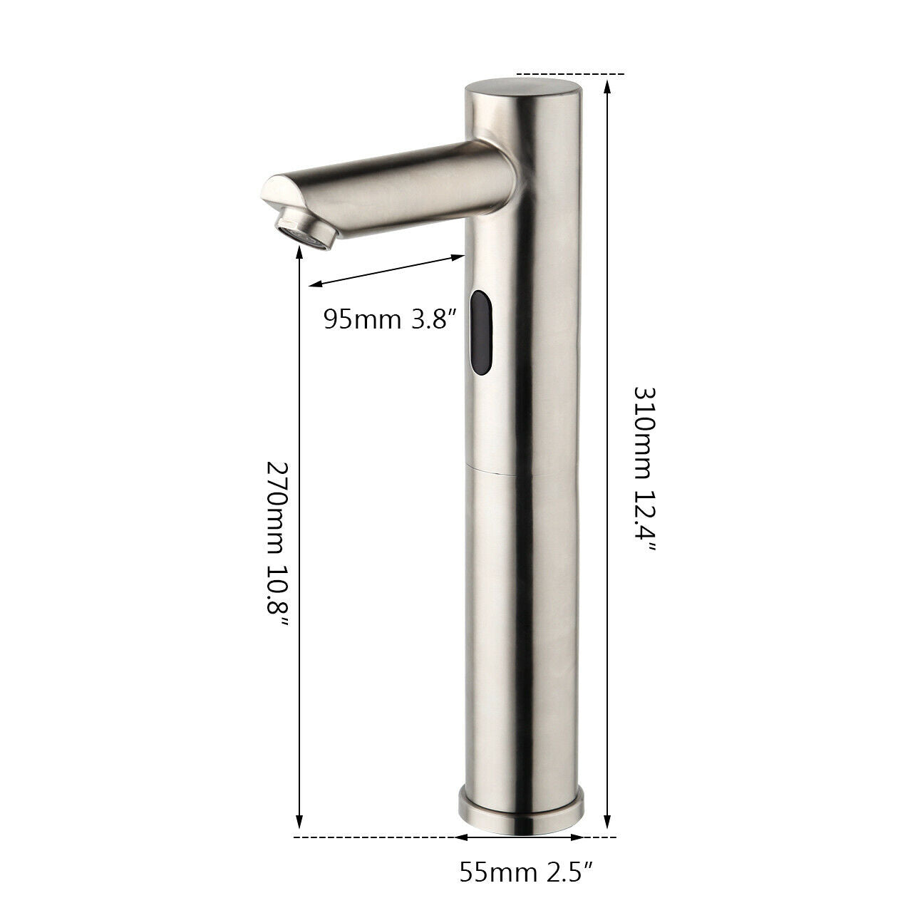 Sensomatica Scuro Sensorarmatur aus gebürstetem Nickel, Kaltwassermodell