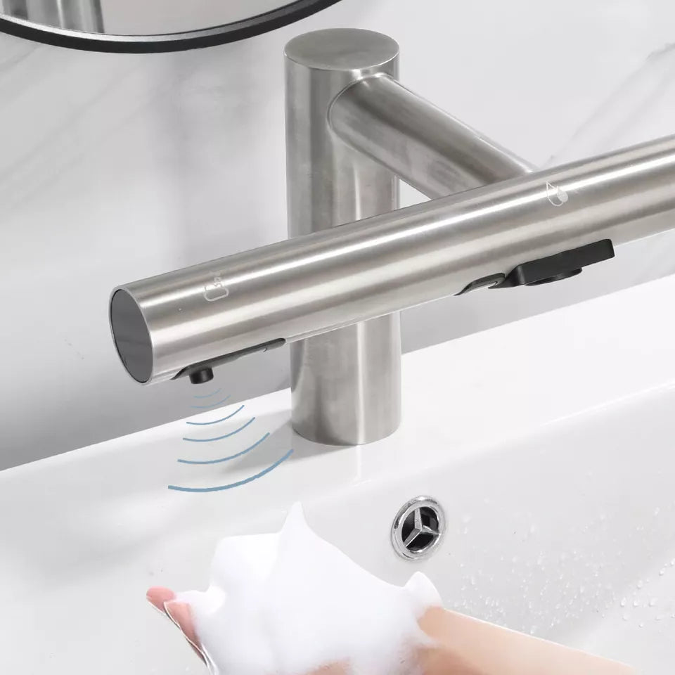 Sensomatica 3-in-1 Sensor-Wasserhahn – Gebürstetes Nickel