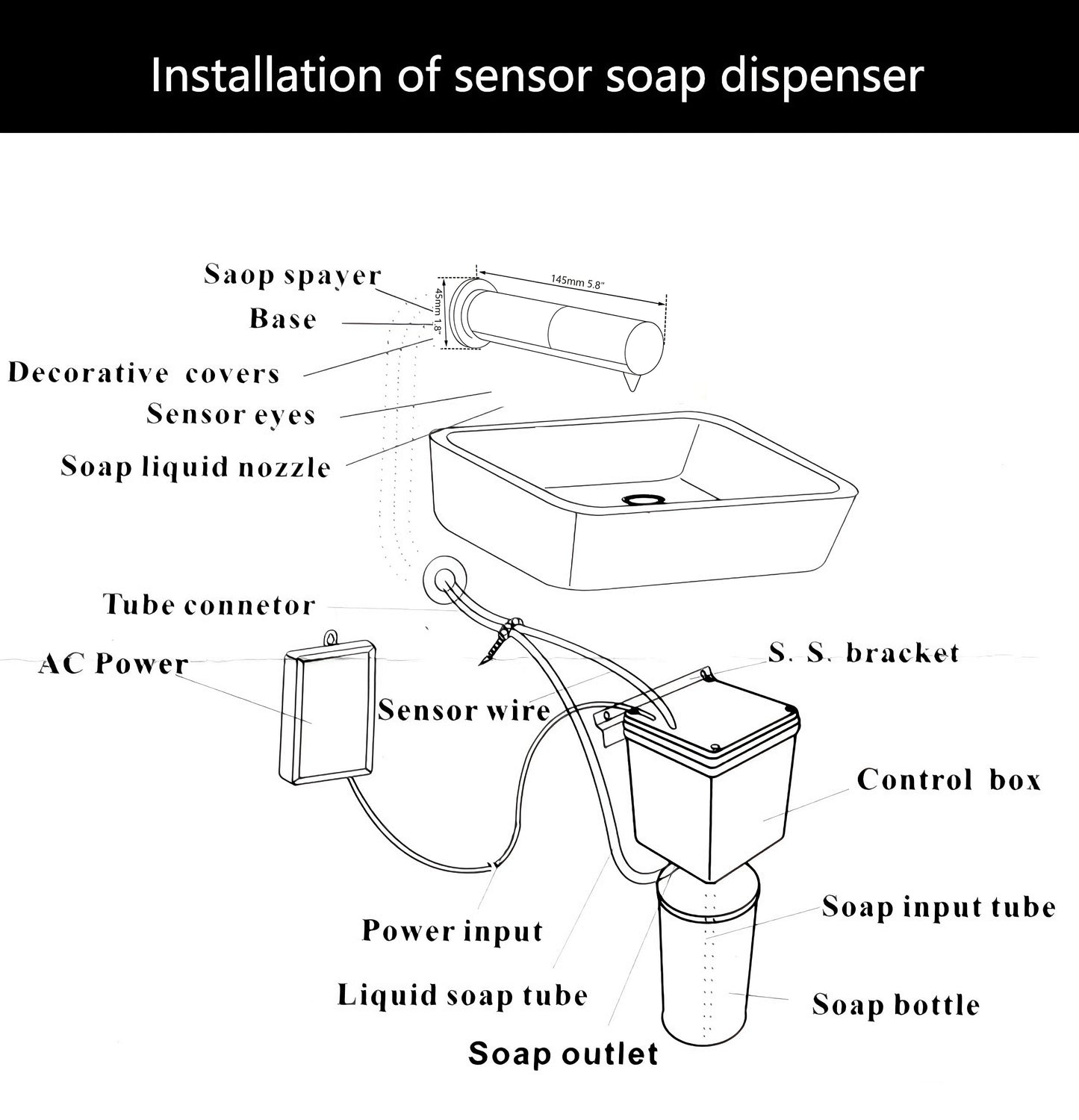 Sensomatica Sensor-Seifenspender aus gebürstetem Nickel