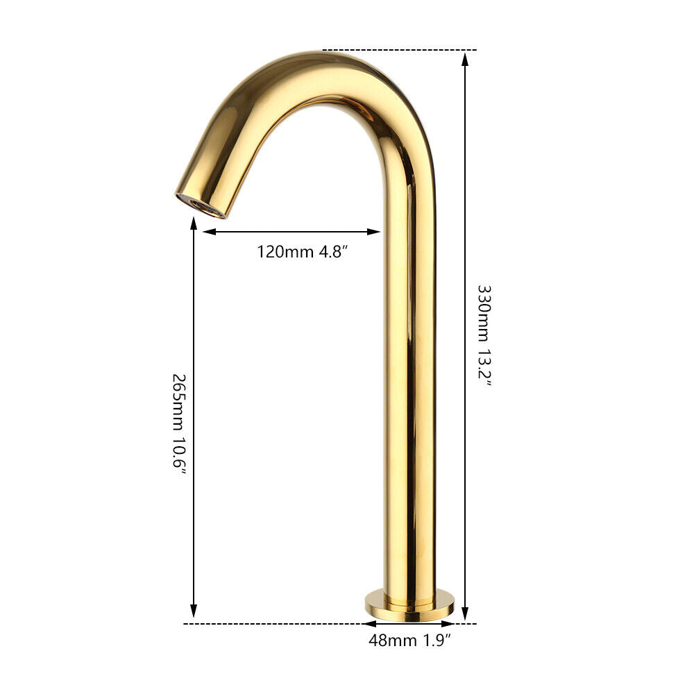 Sensomatica Cesaro Großer goldfarbener Sensorhahn 330 MM
