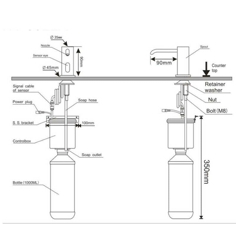 Sensomatica Chrom Einbau-Seifenspender