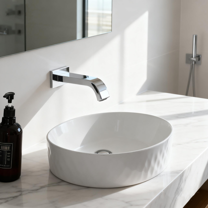 Sensomatica Arco wand sensorkraan chroom | Koudwater inbouwmodel