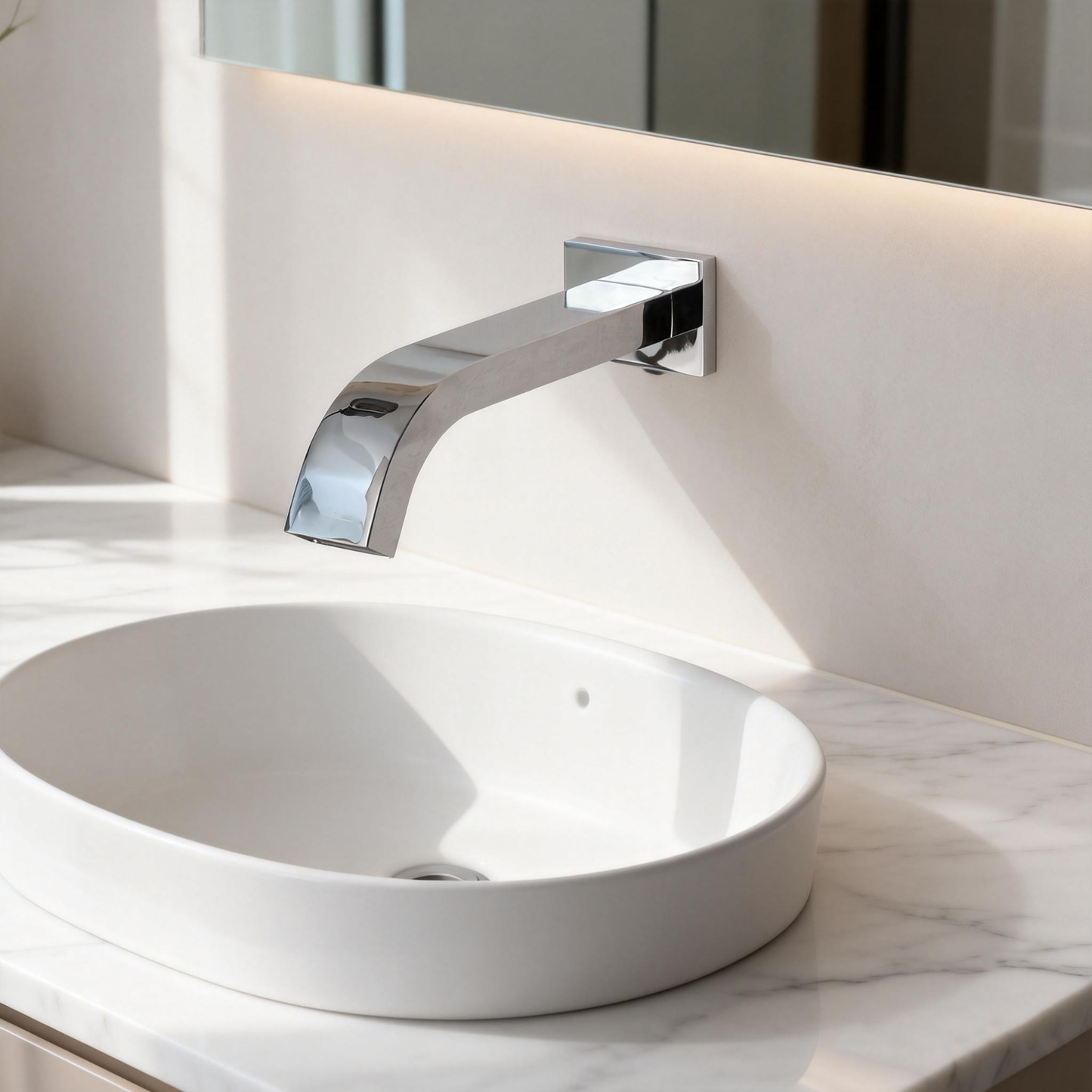 Sensomatica Arco wand sensorkraan chroom | Koudwater inbouwmodel