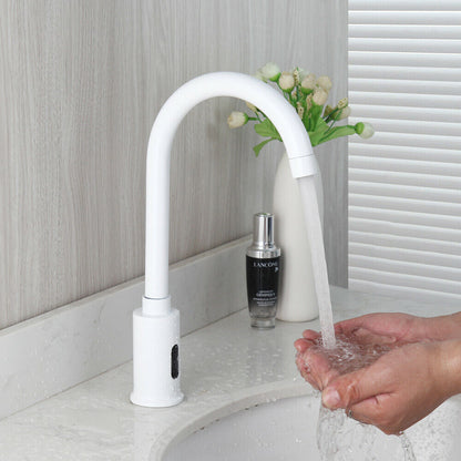 Sensomatica Alto Sensor Faucet White with Rotatable Neck