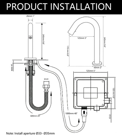 Sensomatica Bronskleurige Sensorkraan – 240 mm – Koud Water