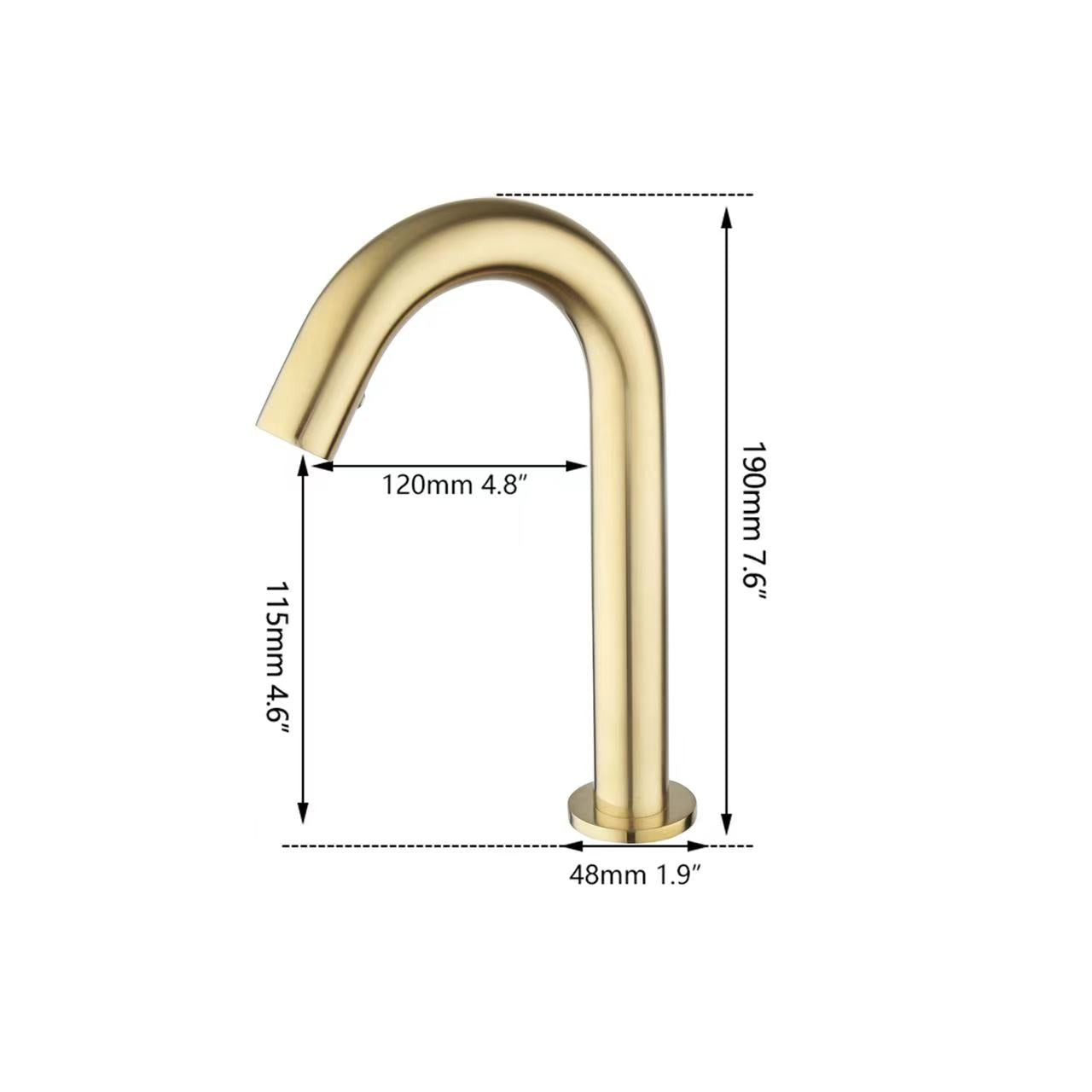 Sensomatica Sensorkraan Cesaro geborsteld goud 190MM koud model