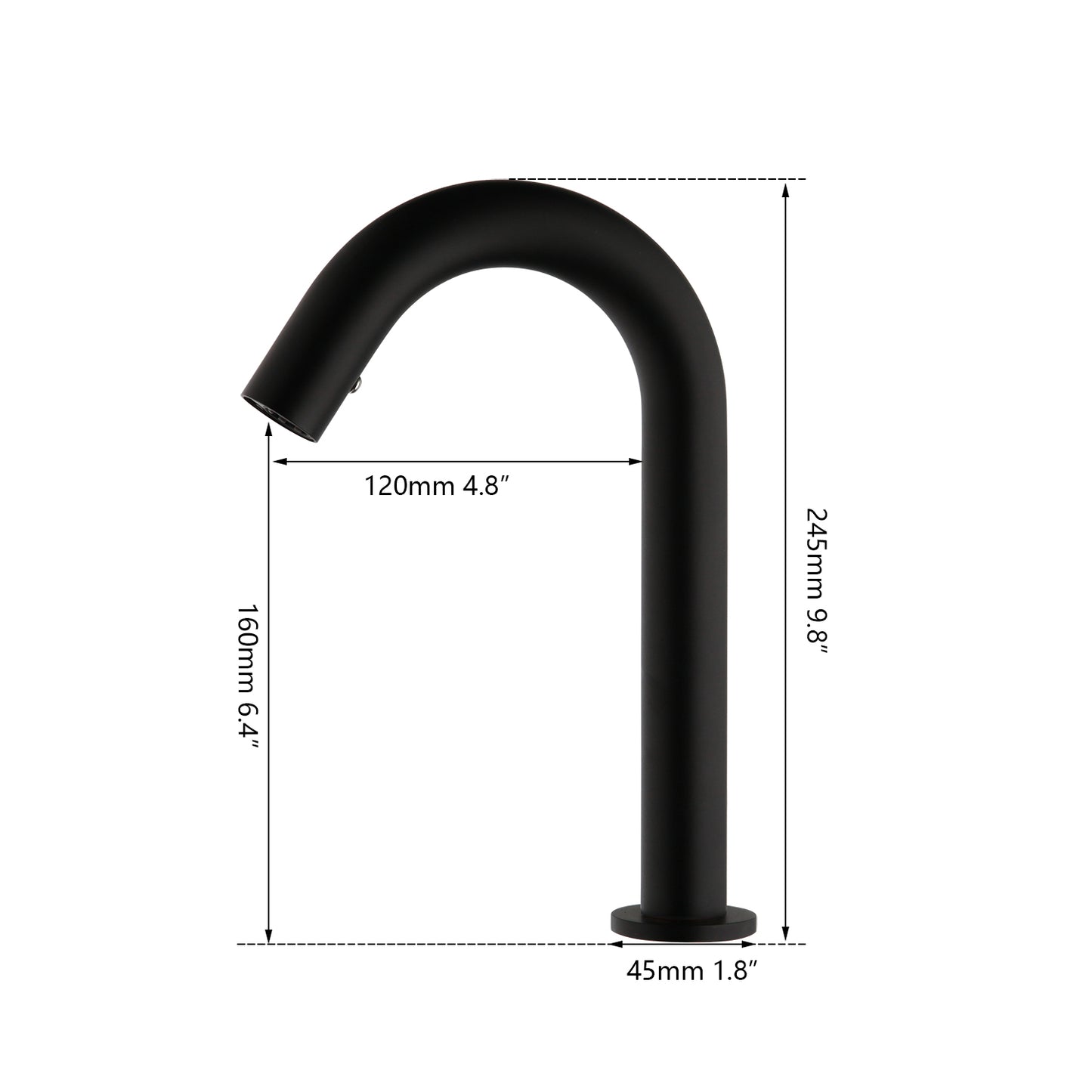 Black sensor tap Cesaro 245 MM cold