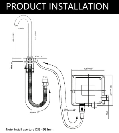 Sensomatica Cesaro Large chroom koud 330 MM