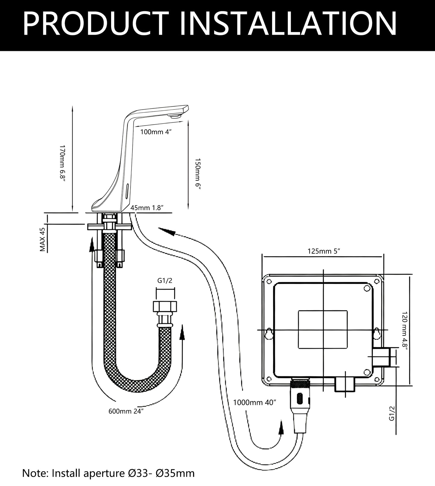 Sensomatica – chroom sensorkraan voor wastafel