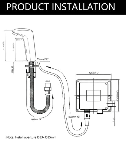 Sensor tap Milia cold water tap