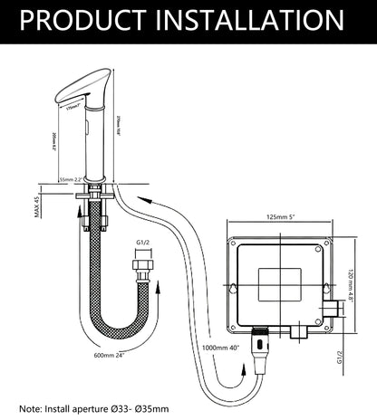 Sensomatica Nostalgische Chroom Watervalkraan met Sensor – Landelijke Stijl