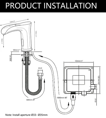 Sensomatica Wasserfall-Sensor-Wasserhahn – Kaltwassermodell 