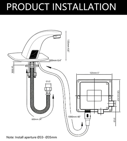 Sensor tap Bella chrome cold model