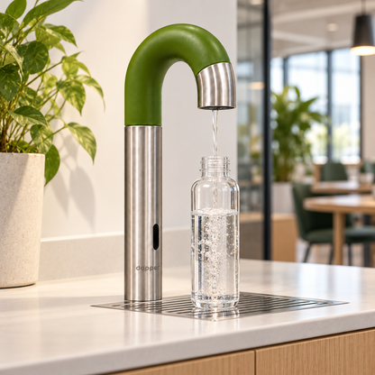 Dopper sensor watertap RVS Kelp Groen – Contactloos flessen vullen