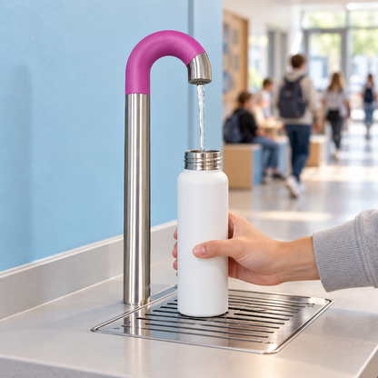 Dopper sensor watertap RVS Magenta – Contactloos flessen vullen