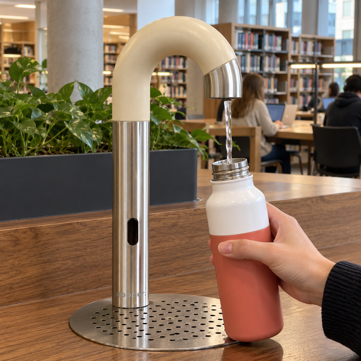 Dopper sensor watertap RVS Sandy Eel – Contactloos flessen vullen
