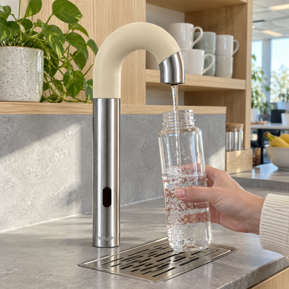 Dopper sensor watertap RVS Sandy Eel – Contactloos flessen vullen
