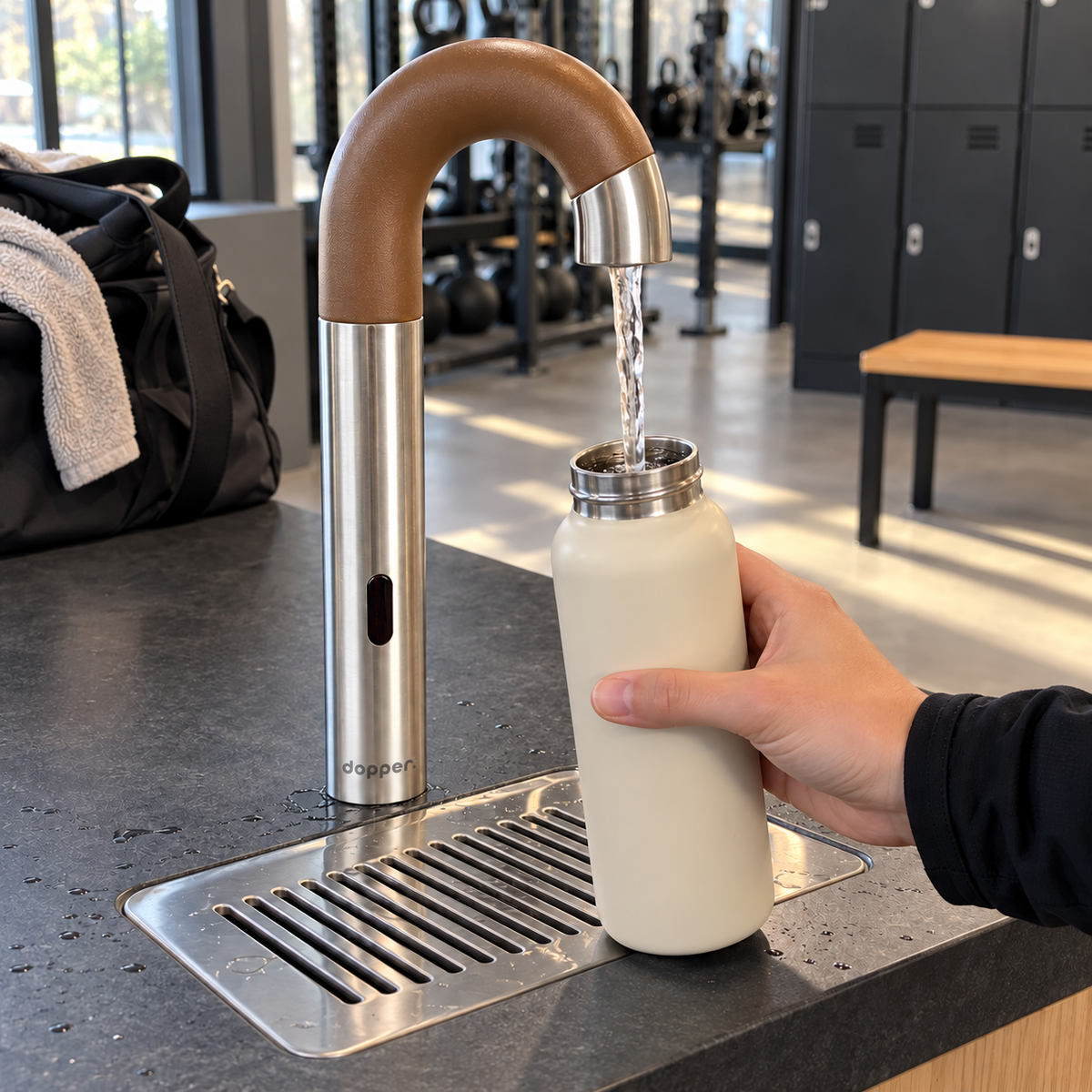 Dopper sensor watertap RVS Mud Crab – Contactloos flessen vullen