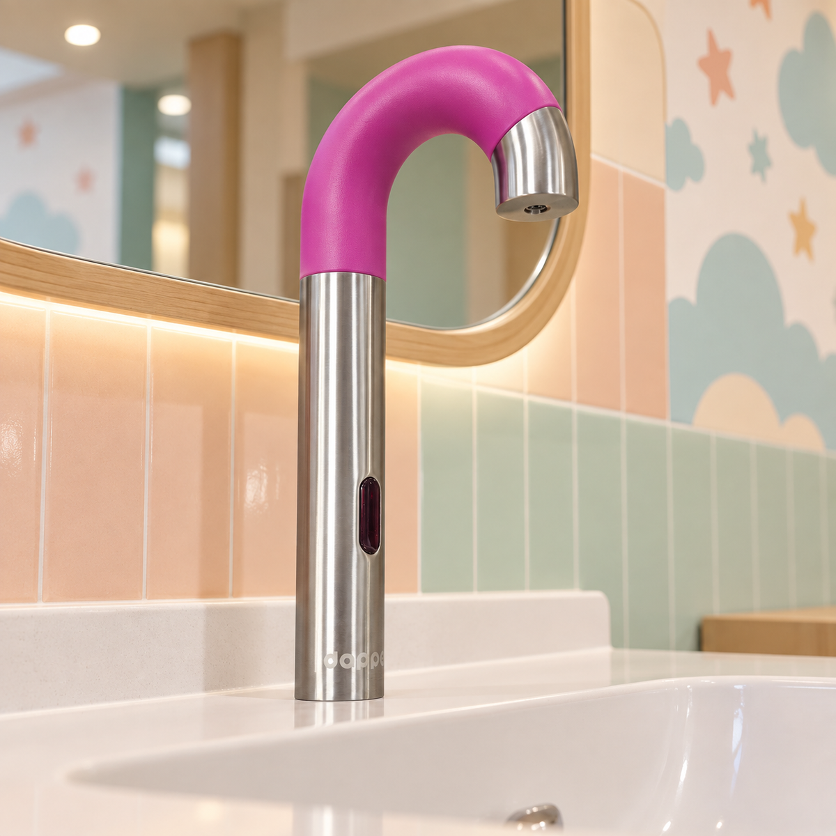 Dopper Sensor Kraan RVS Magenta – Contactloze Waterkraan