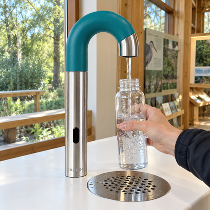 Dopper sensor watertap RVS Cool Tortoise – Contactloos flessen vullen