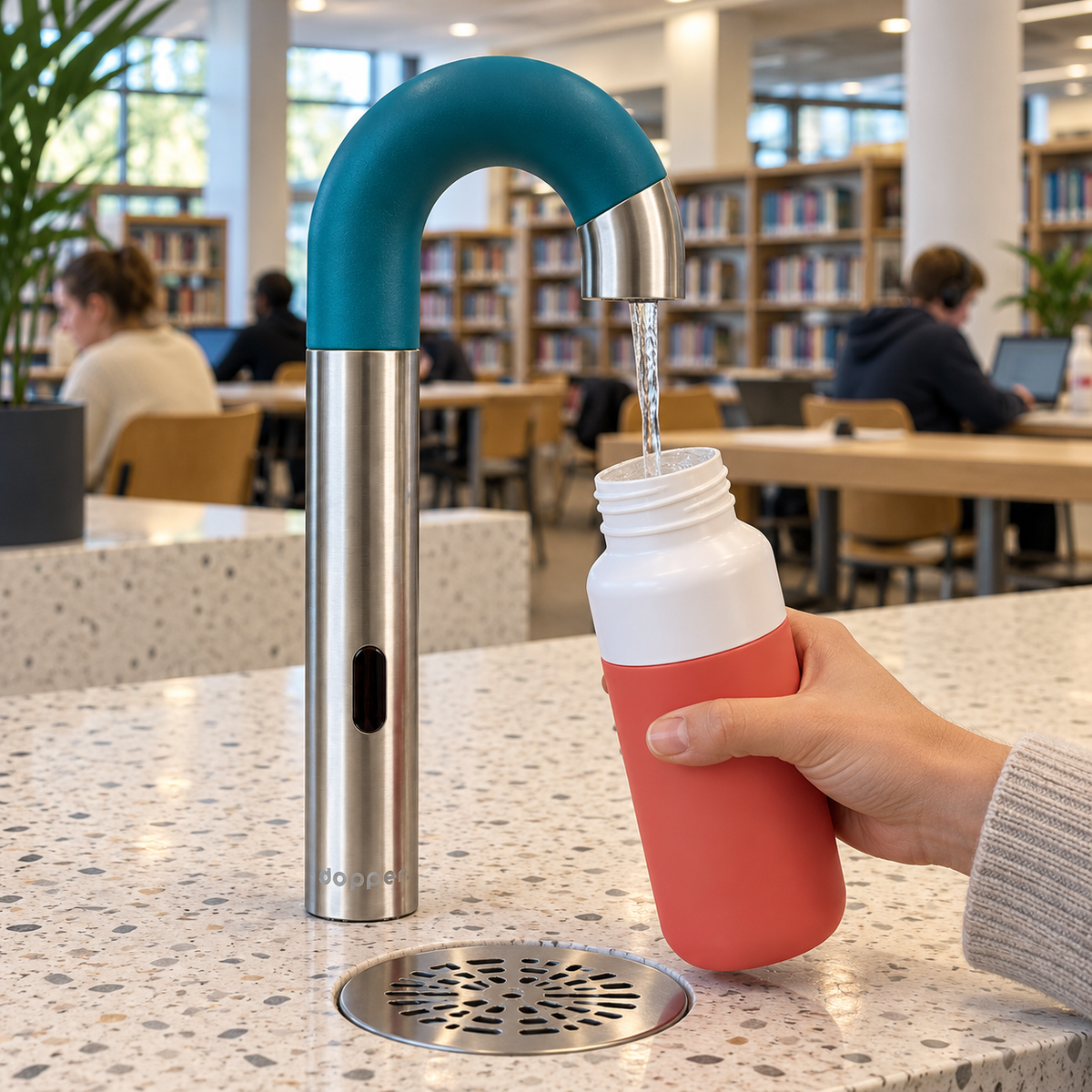 Dopper sensor watertap RVS Cool Tortoise – Contactloos flessen vullen