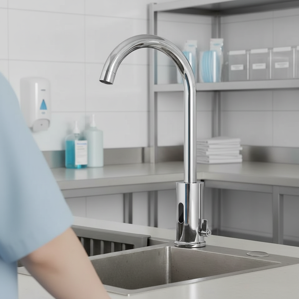 Sensomatica Alto Heiß- und Kaltwasser-Sensor-Wasserhahn, Chrom