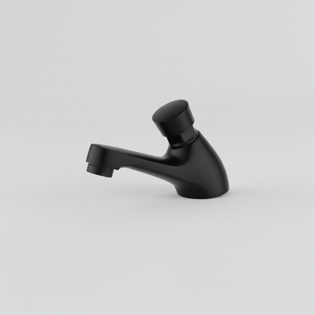 Sensomatica Selbstschließender schwarzer Wasserhahn